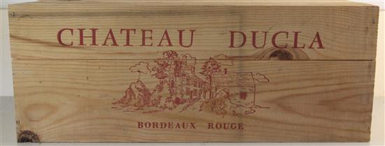 A six litre bottle of Chateau Ducla Bordeaux rouge